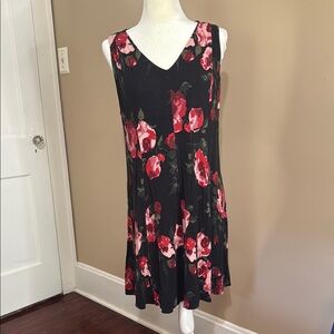 Premise Pink and Red Sleeveless V-Neck Mini Sundress